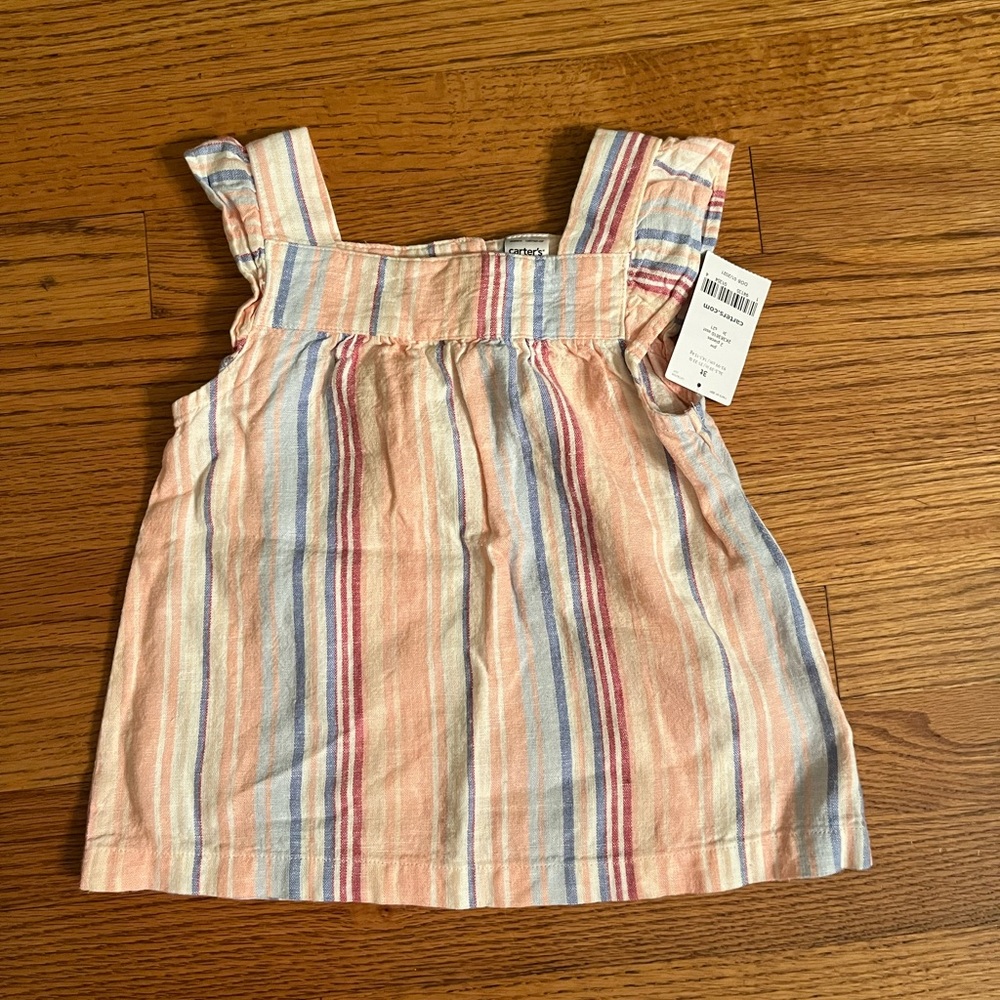 ⭐️⭐️5/$15 Carter's Girls' Peach Striped Sundress
